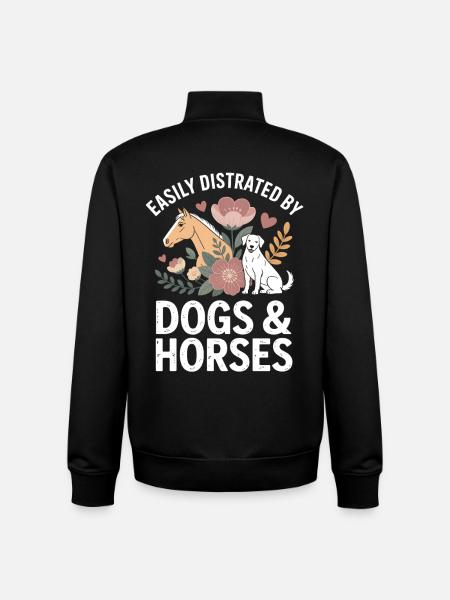Hunde & Pferde Ablenkung Motiv - Unisex Organic Zip Sweatshirt von Stanley/Stella - Schwarz