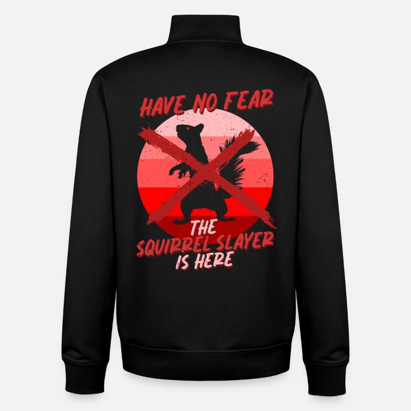 Squirrel Hunter Tree Rat - Unisex Organic Zip Sweatshirt by Stanley/Stella - black