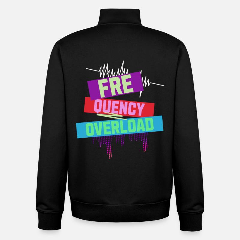 Frequency Overload Rave EDM - Unisex Organic Zip Sweatshirt by Stanley/Stella - black