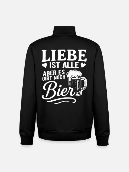 Love is all - There's still beer - Unisex Organic Zip Sweatshirt by Stanley/Stella - black