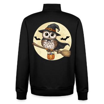 Süße Eule Hexe Halloween - Unisex Organic Zip Sweatshirt von Stanley/Stella - Schwarz - Hinten - AI Model Male 185 light (185cm)