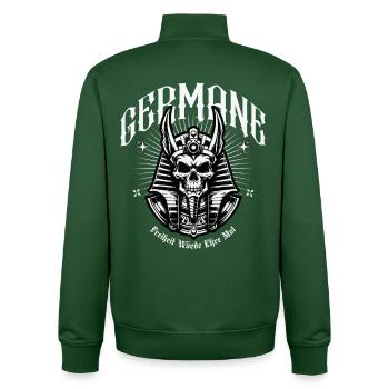 Crowns Skull Warrior Germanic - Unisex Organic Zip Sweatshirt by Stanley/Stella - bottle green - Back - AI Model Male 185 dark (185cm)