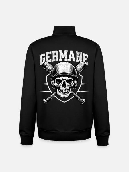 Skull Warrior Helmet Batten Germane - Unisex Organic Zip Sweatshirt by Stanley/Stella - black