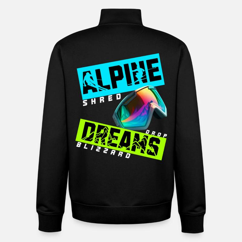Alpine Dreams | Ski Winter Design - Unisex Organic Zip Sweatshirt by Stanley/Stella - black