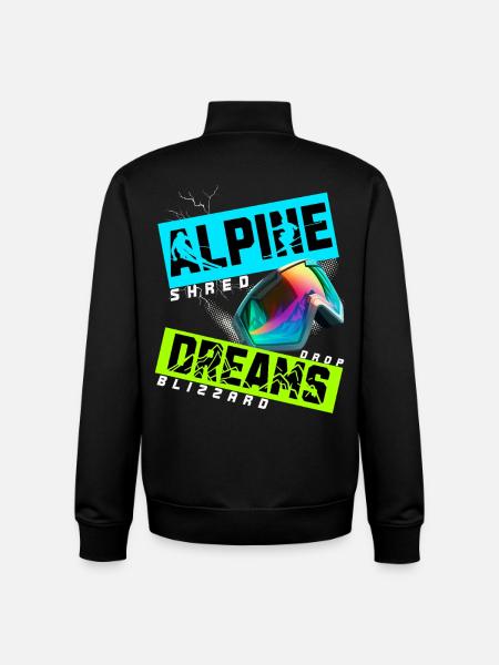 Alpine Dreams Ski Snowboard Shred Design - Unisex Organic Zip Sweatshirt by Stanley/Stella - black