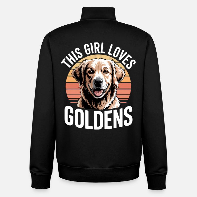 Cette fille aime les dorés - Sweat zippé unisexe en coton bio Stanley/Stella - noir