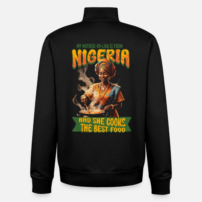 Nigerianische Schwiegermutter Nigeria - Unisex Organic Zip Sweatshirt von Stanley/Stella - Schwarz