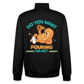 Waffle scent Sweet design for connoisseurs - Unisex Organic Zip Sweatshirt by Stanley/Stella - black - Back - AI Model Male 185 light (185cm)