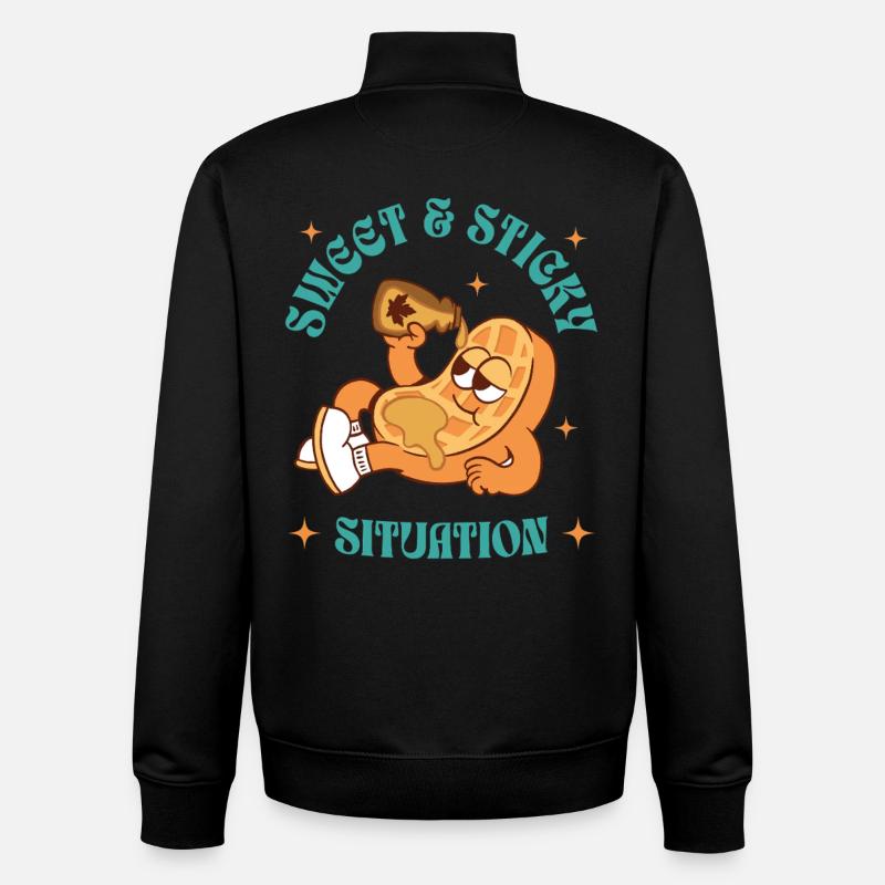 Gaufrier Fan Waffle Baker Tenue - Sweat zippé unisexe en coton bio Stanley/Stella - noir