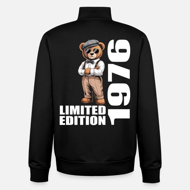 1976 Édition Limitée Ours Anniversaire 1976 - Sweat zippé unisexe en coton bio Stanley/Stella - noir