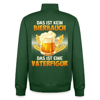 Soon dad NO BEER BELLY BUT FATHER FIGURE - Unisex Organic Zip Sweatshirt by Stanley/Stella - bottle green - Back - AI Model Male 185 dark (185cm)