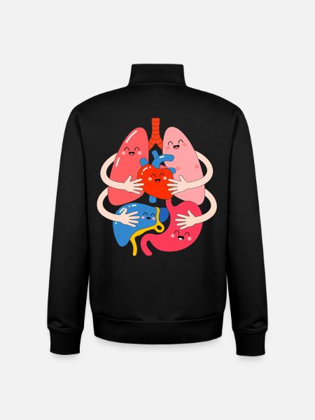 HerzLunge Team Hug - Unisex Organic Zip Sweatshirt by Stanley/Stella - black