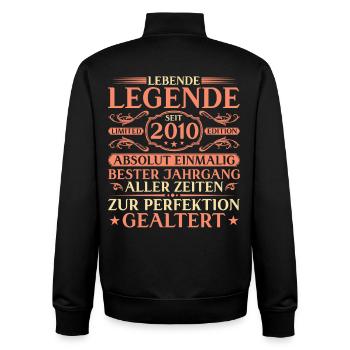 16. Geburtstag Absolut Einmalig seit 2010 - Unisex Organic Zip Sweatshirt von Stanley/Stella - Schwarz - Hinten - AI Model Male 185 light (185cm)
