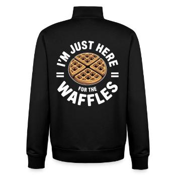 Waffelliebe Lustiges Waffel Design - Unisex Organic Zip Sweatshirt von Stanley/Stella - Schwarz - Hinten - AI Model Male 185 light (185cm)
