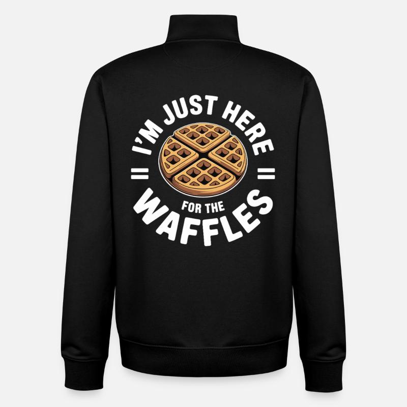 Waffle Love Funny Waffle Design - Unisex Organic Zip Sweatshirt by Stanley/Stella - black