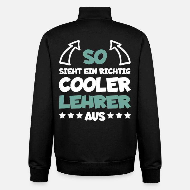 Really Cool Teacher Funny Saying - Unisex Organic Zip Sweatshirt by Stanley/Stella - black