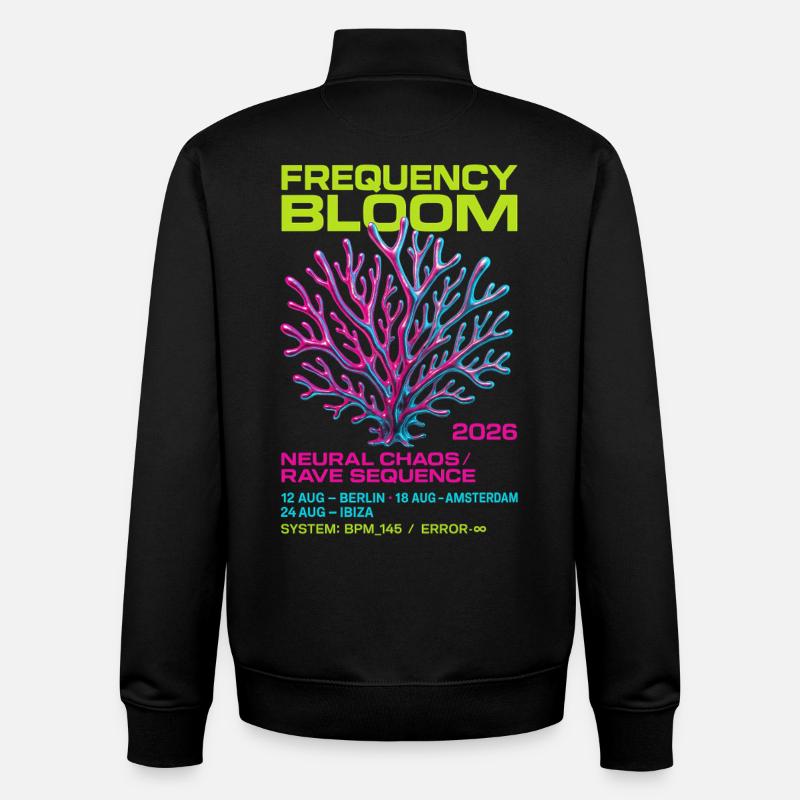 Frequency Bloom - Unisex Organic Zip Sweatshirt by Stanley/Stella - black
