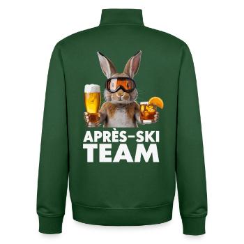 Après-Ski Häschen Team - Unisex Organic Zip Sweatshirt von Stanley/Stella - Flaschengrün - Hinten - AI Model Male 185 dark (185cm)