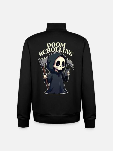 Défilement de Doom - Sweat zippé unisexe en coton bio Stanley/Stella - noir