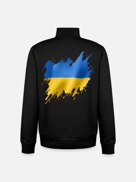 Flag of Ukraine, torn style - Unisex Organic Zip Sweatshirt by Stanley/Stella - black