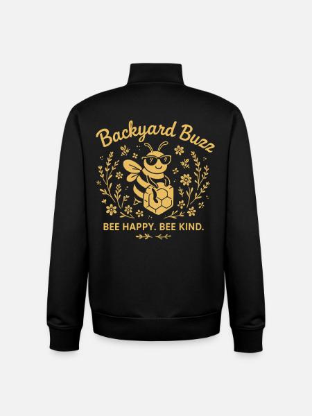 Backyard Buzz Bee Happy Bee Child - Unisex Organic Zip Sweatshirt by Stanley/Stella - black