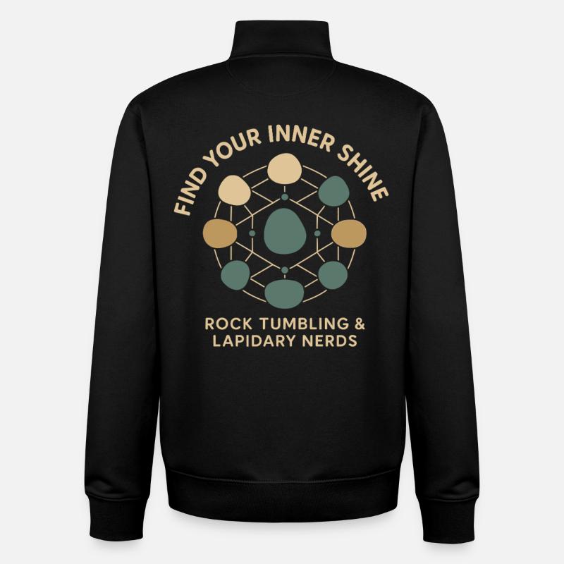 Trouvez votre éclat intérieur : Rock Tumbling & - Sweat zippé unisexe en coton bio Stanley/Stella - noir