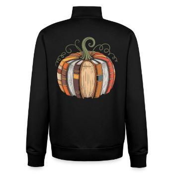 Bücherkürbis für Leseratten Kürbis Bücher - Unisex Organic Zip Sweatshirt von Stanley/Stella - Schwarz - Hinten - AI Model Male 185 light (185cm)