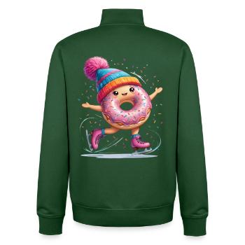 Donut auf Schlittschuhen mit Konfetti - Unisex Organic Zip Sweatshirt von Stanley/Stella - Flaschengrün - Hinten - AI Model Male 185 dark (185cm)