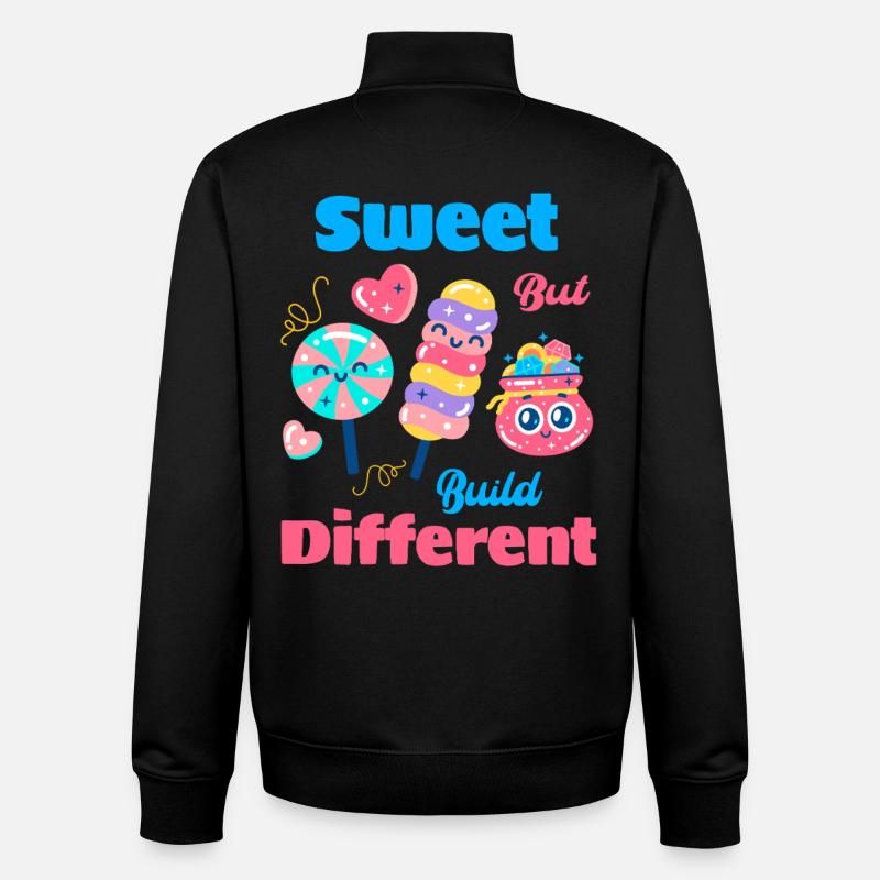 Ollipop amour doux et drôle - Sweat zippé unisexe en coton bio Stanley/Stella - noir