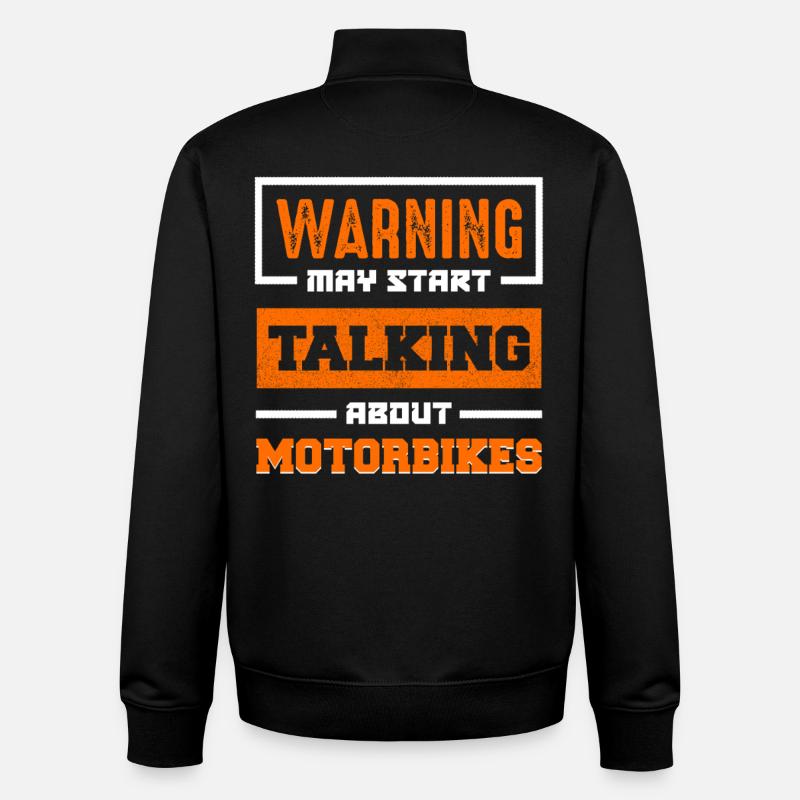Warnung Motorradgespräche Starten - Unisex Organic Zip Sweatshirt von Stanley/Stella - Schwarz