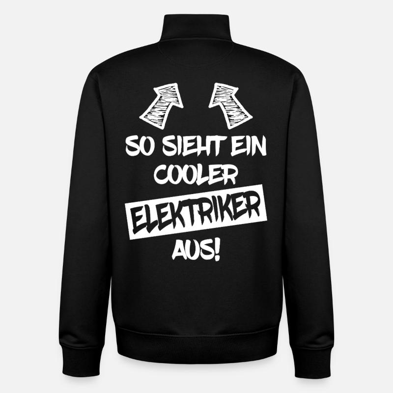 Cool Electrician Funny Saying Gift - Unisex Organic Zip Sweatshirt by Stanley/Stella - black
