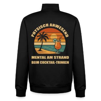 Ready for a holiday - Unisex Organic Zip Sweatshirt by Stanley/Stella - black - Back - AI Model Male 185 light (185cm)