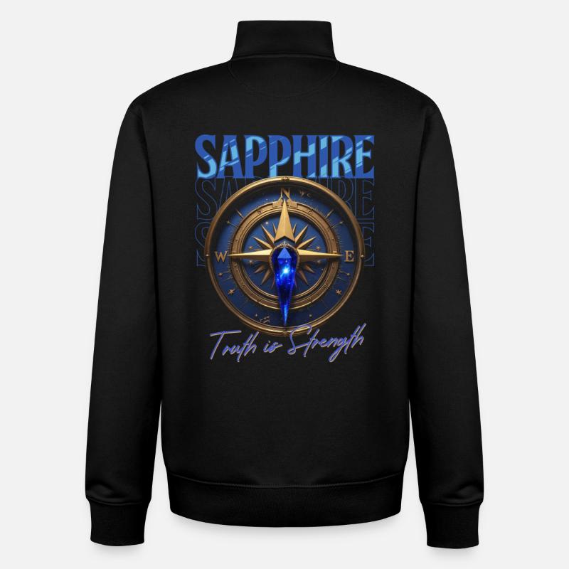 Geburtsstein September Saphir - Unisex Organic Zip Sweatshirt von Stanley/Stella - Schwarz
