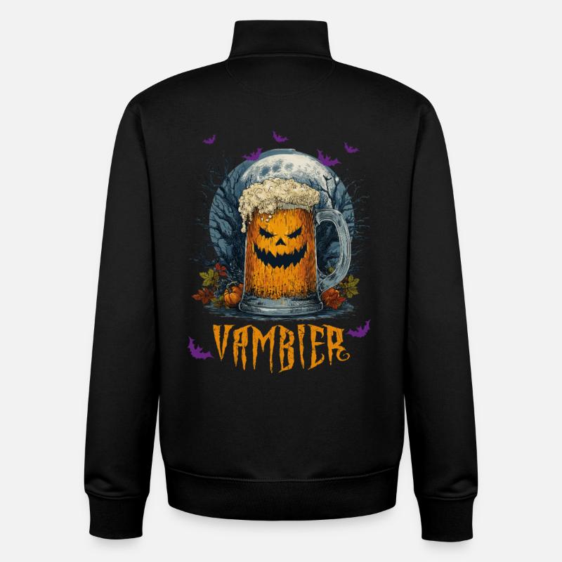 Vambier - Joyeux Halloween - Sweat zippé unisexe en coton bio Stanley/Stella - noir
