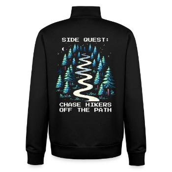 Nebenquest: Wanderer jagen | Ranger - Unisex Organic Zip Sweatshirt von Stanley/Stella - Schwarz - Hinten - AI Model Male 185 light (185cm)