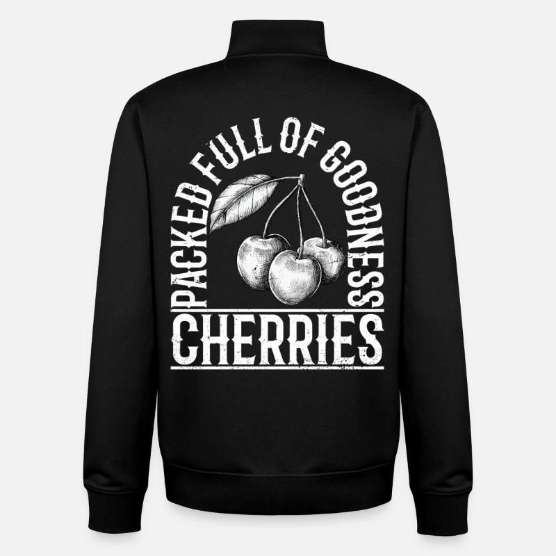 Rempli de cerises de qualité - Sweat zippé unisexe en coton bio Stanley/Stella - noir