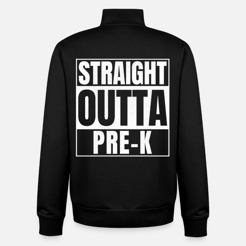 STRAIGHT OUTTA Pré-k - Sweat zippé unisexe en coton bio Stanley/Stella - noir