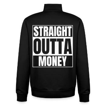 STRAIGHT OUTTA Money - Unisex Organic Zip Sweatshirt von Stanley/Stella - Schwarz - Hinten - AI Model Male 185 light (185cm)