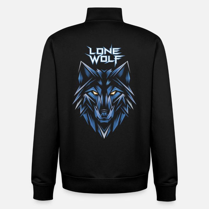 Lone Wolf Eisgeometrie Logo - Unisex Organic Zip Sweatshirt von Stanley/Stella - Schwarz