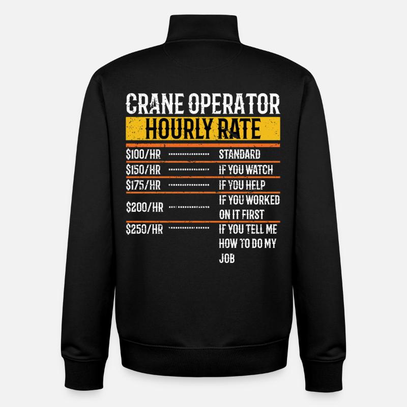 Grue Taux horaire Drôle - Sweat zippé unisexe en coton bio Stanley/Stella - noir