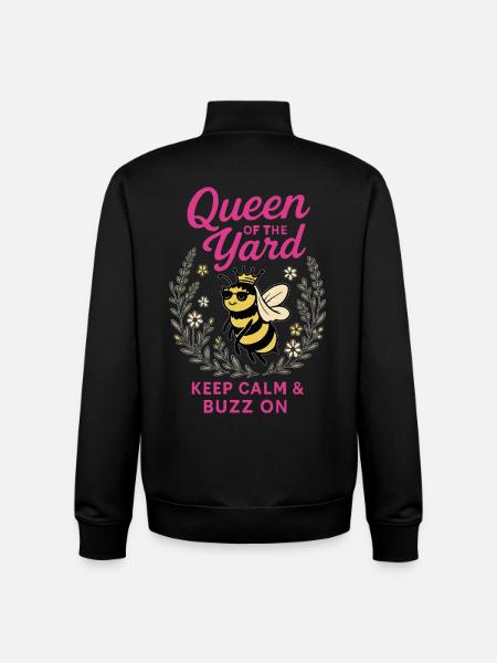 Bijen Koningin van de Tuin - Unisex sweater met rits van biologisch katoen Stanley/Stella - zwart