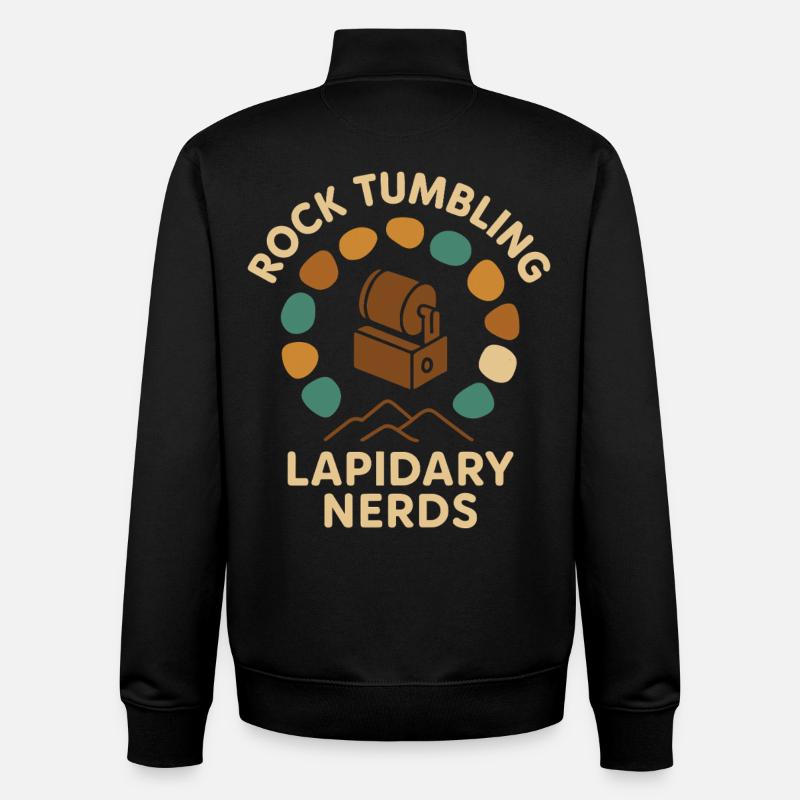 Rock Tumbling Lapidary Nerds - Sweat zippé unisexe en coton bio Stanley/Stella - noir