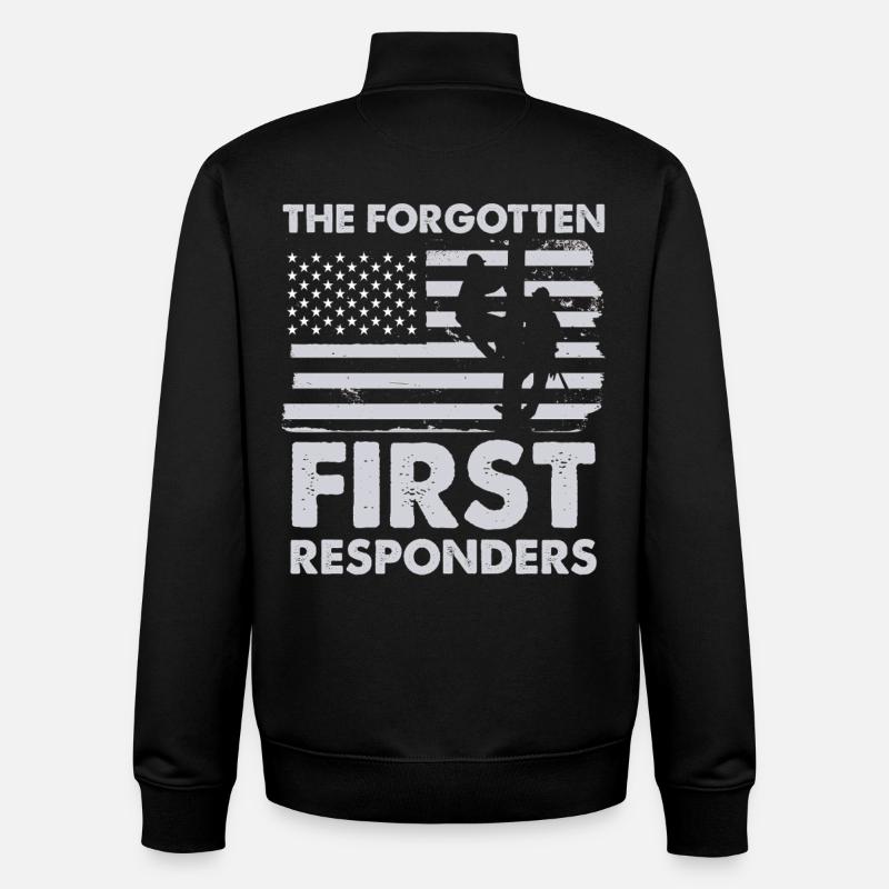 Forgotten First Responders Flag - Unisex Organic Zip Sweatshirt by Stanley/Stella - black
