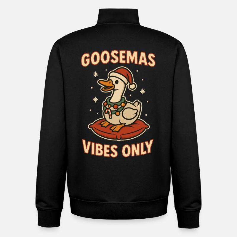 Noël Goosemas Vibes uniquement - Sweat zippé unisexe en coton bio Stanley/Stella - noir