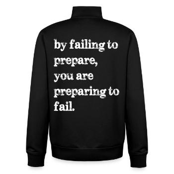 Wenn Sie sich nicht vorbereiten, bereiten Sie sich auf das Scheitern vor - Unisex Organic Zip Sweatshirt von Stanley/Stella - Schwarz - Hinten - AI Model Male 185 light (185cm)