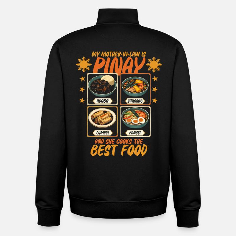 Pinay Belle-mère Philippin - Sweat zippé unisexe en coton bio Stanley/Stella - noir