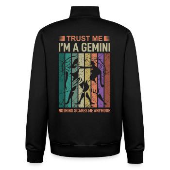 Sternzeichen Zwilling - Unisex Organic Zip Sweatshirt von Stanley/Stella - Schwarz - Hinten - AI Model Male 185 light (185cm)