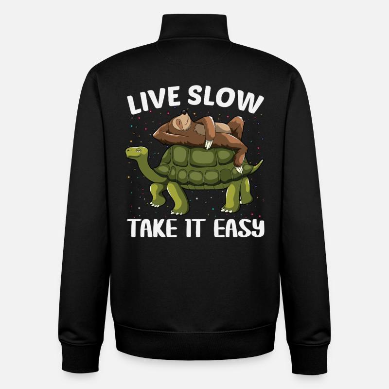 Paresseux de tortue - Sweat zippé unisexe en coton bio Stanley/Stella - noir
