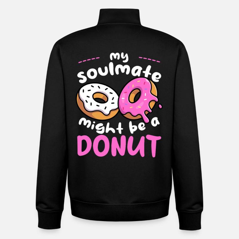 Mon beignet d’âme sœur - Sweat zippé unisexe en coton bio Stanley/Stella - noir