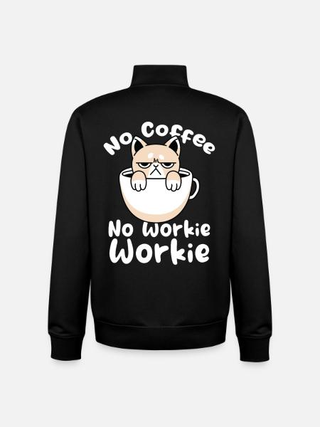 Catty Coffee Motif - Unisex Organic Zip Sweatshirt by Stanley/Stella - black